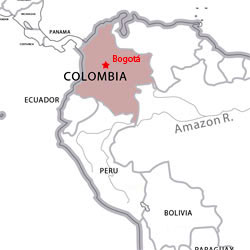 Map of destinations for Spanish courses in Colombia