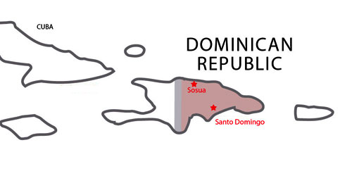 Map of destinations for Spanish courses in Dominican Republic